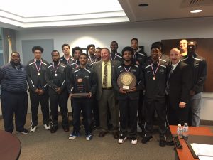 Photo of SSC Chairman Frank Zuccarelli with Coach Pigatti (right) and SSC Bulldogs