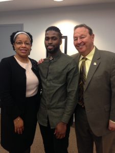  Songie Adebiyi, VP of Student Development; Ronnell Tatum, Student Trustee; and Frank Zuccarelli, Board Chairman, SSC