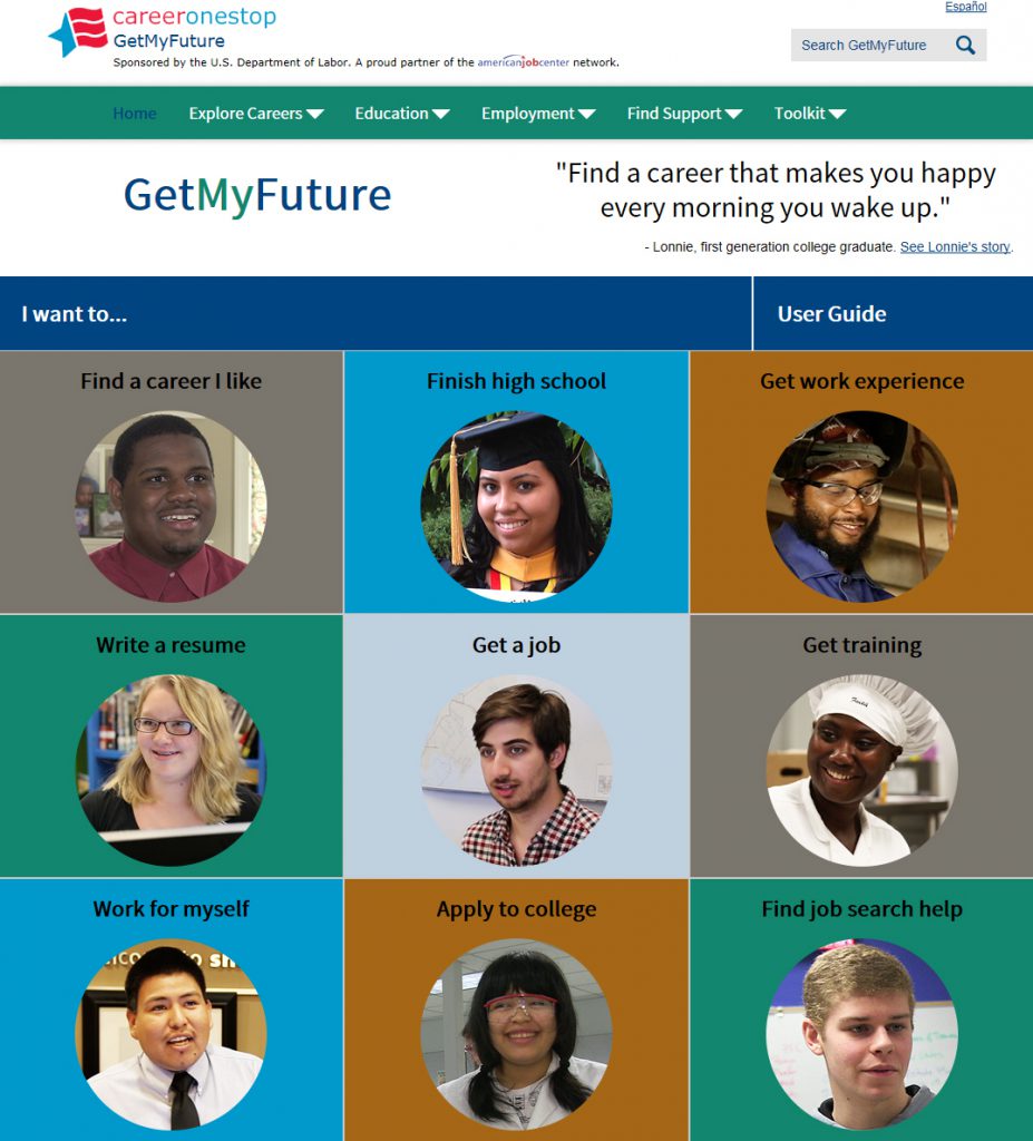 Photo of GetMyFuture.com webpage