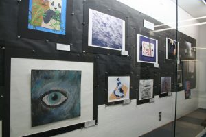 Artwork from Hillcrest High School students currently on display during SSC’s Regional Student Art Exhibit