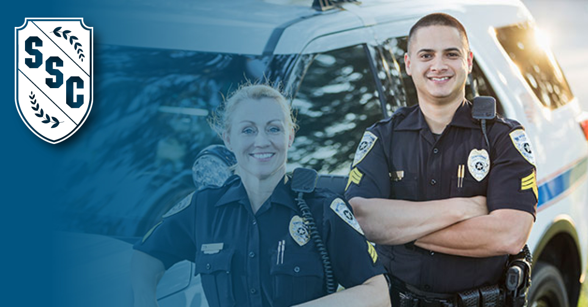 Photo of a policewoman and a poiceman