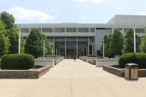 A photo of the student entrance at the Main Campus.