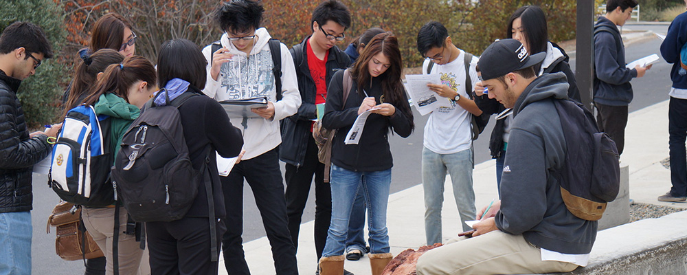 A photo of a geology students.